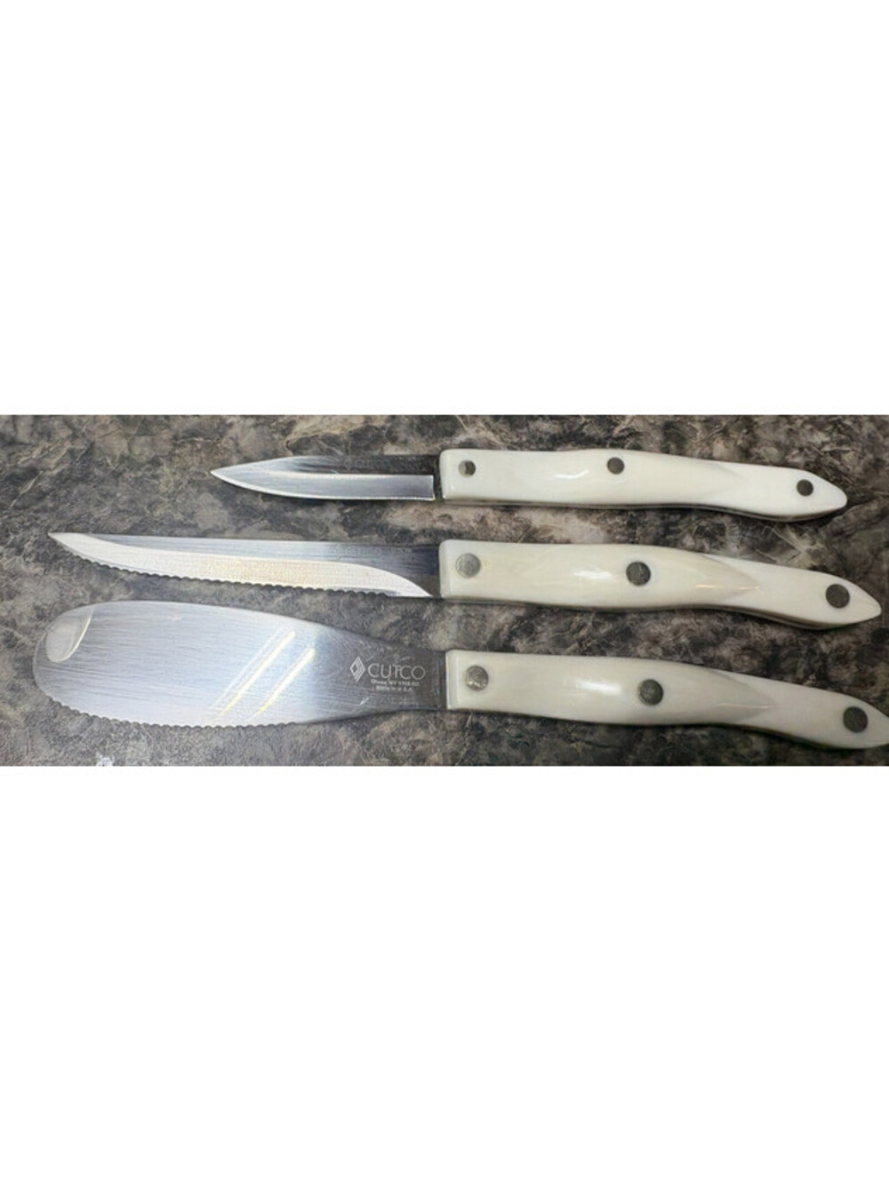 Cutco 1768 Spatula Spreader, 1721 Trimmer, 1720 Paring Knives.